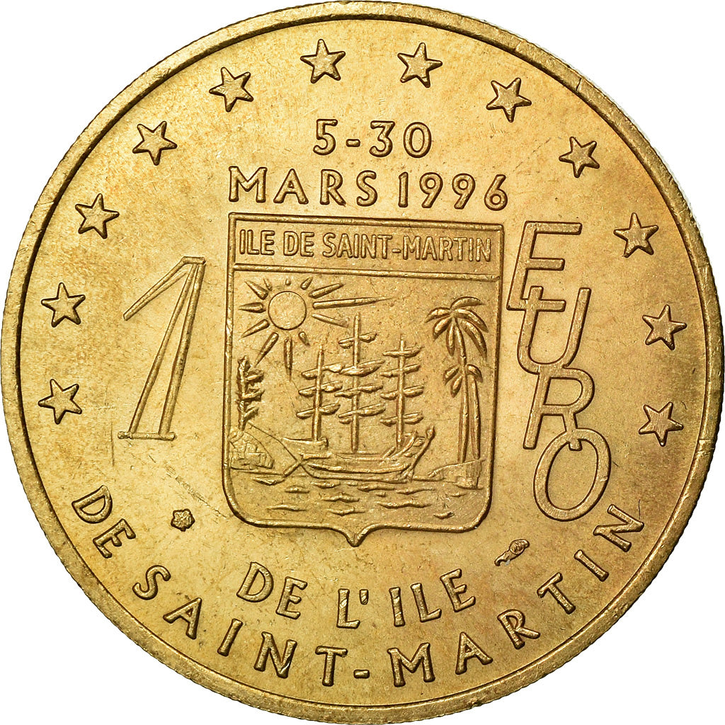 France, Médaille, 1 Euro de l'Ile de Saint-Martin, 1996, FDC
