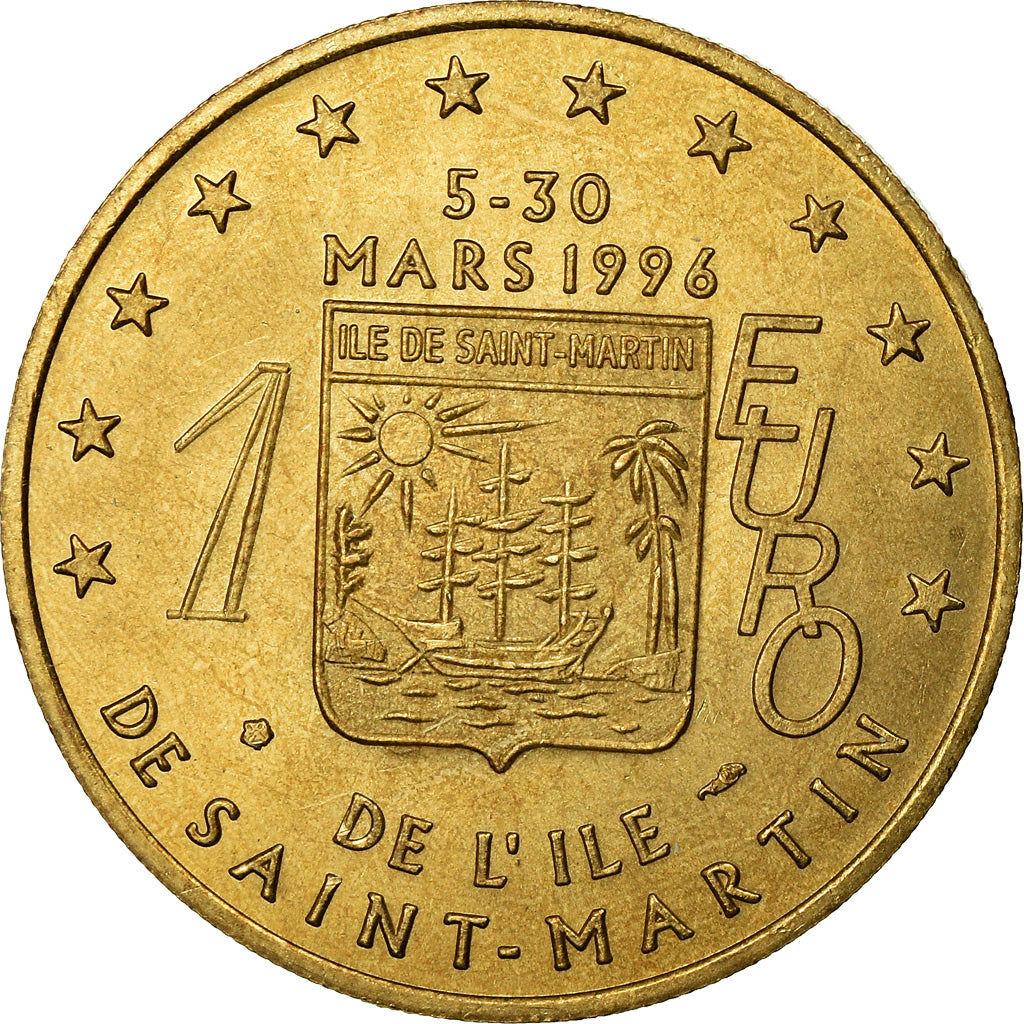 Francia, medaglia, 1 Euro de l'Ile de Saint-Martin, 1996, FDC