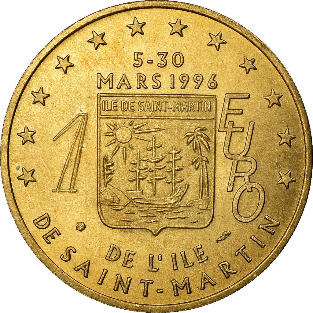 France, Médaille, 1 Euro de l'Ile de Saint-Martin, 1996, FDC