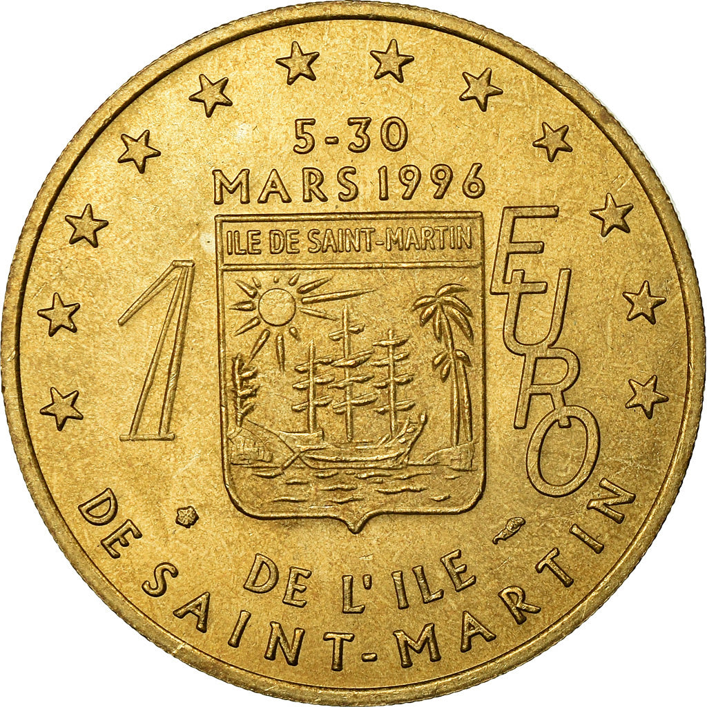 France, Médaille, 1 Euro de l'Ile de Saint-Martin, 1996, FDC
