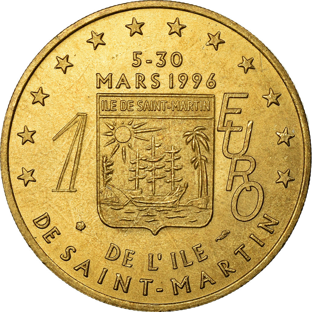 France, Médaille, 1 Euro de l'Ile de Saint-Martin, 1996, SPL+