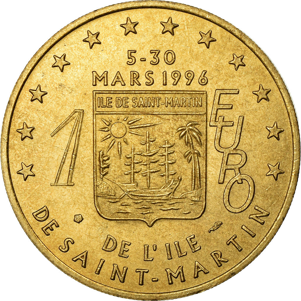 France, Medal, 1 Euro de l'Ile de Saint-Martin, 1996, MS(64)