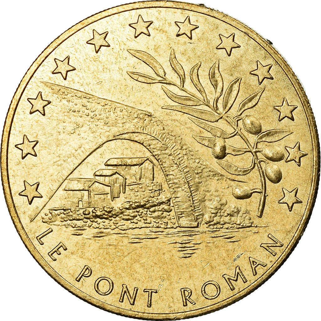France, Medal, 1 Euro de la Ville de Nyons, 1996, MS(63), Copper-Nickel-Aluminum