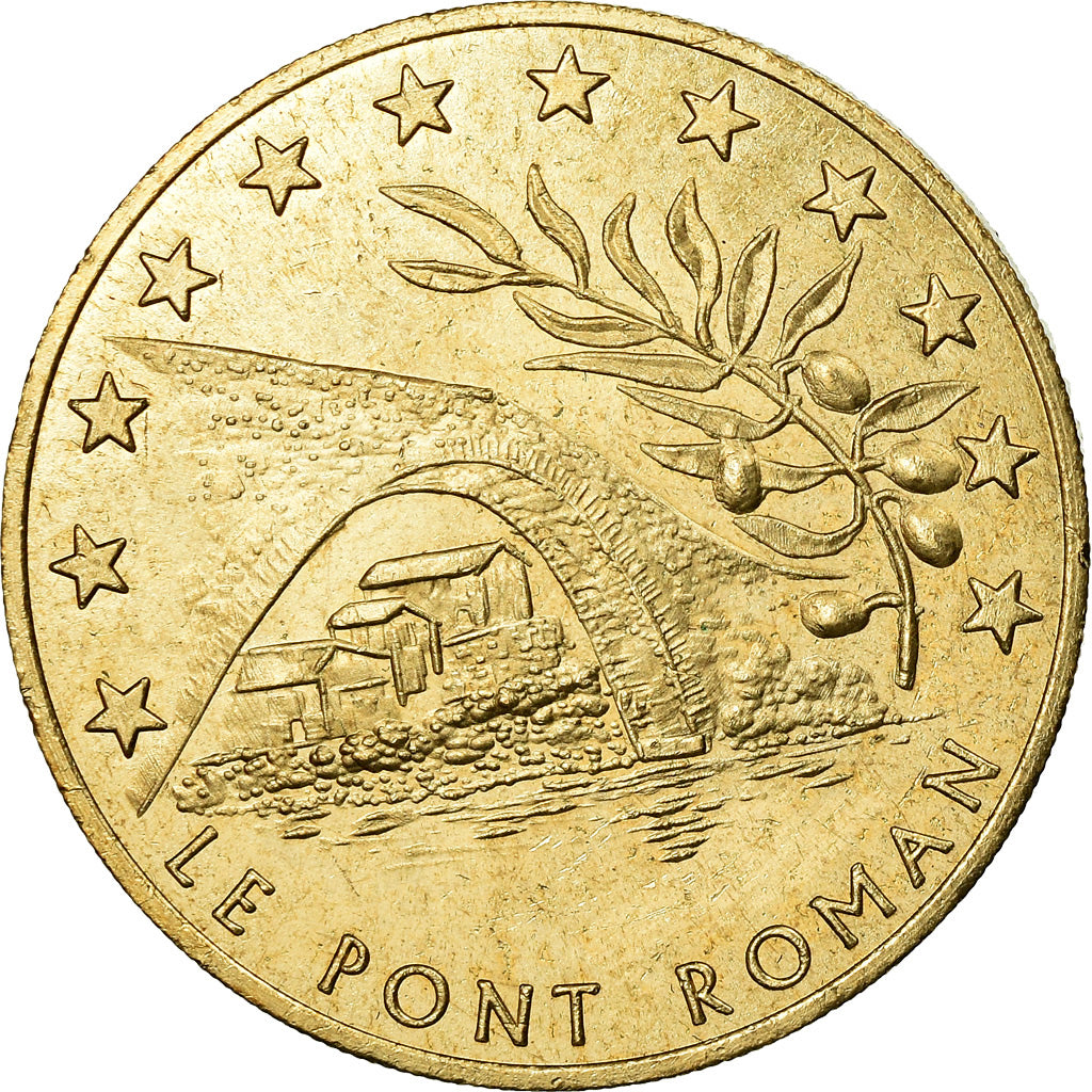 France, Medal, 1 Euro de la Ville de Nyons, 1996, MS(63), Copper-Nickel-Aluminum