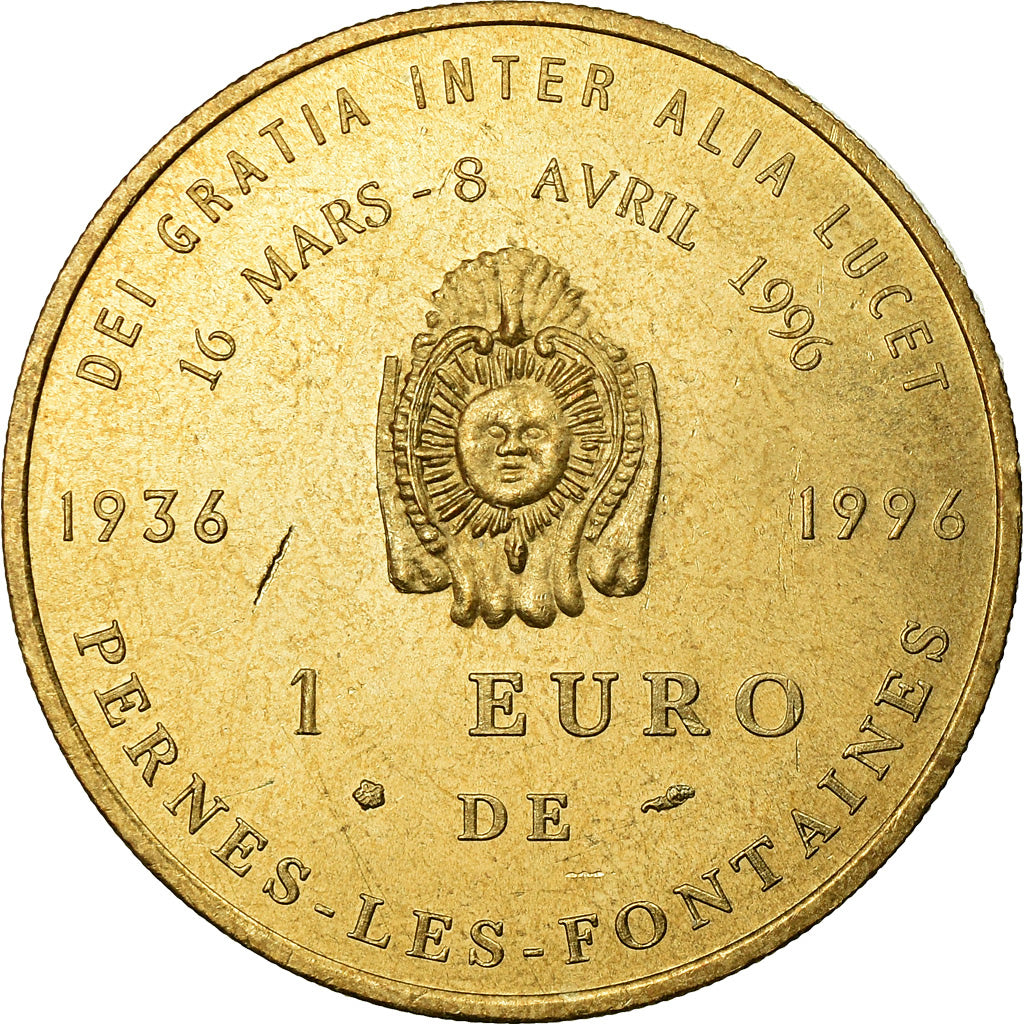 France, Token, 1 Euro de Pernes-les-Fontaines, 1996, MS(65-70)