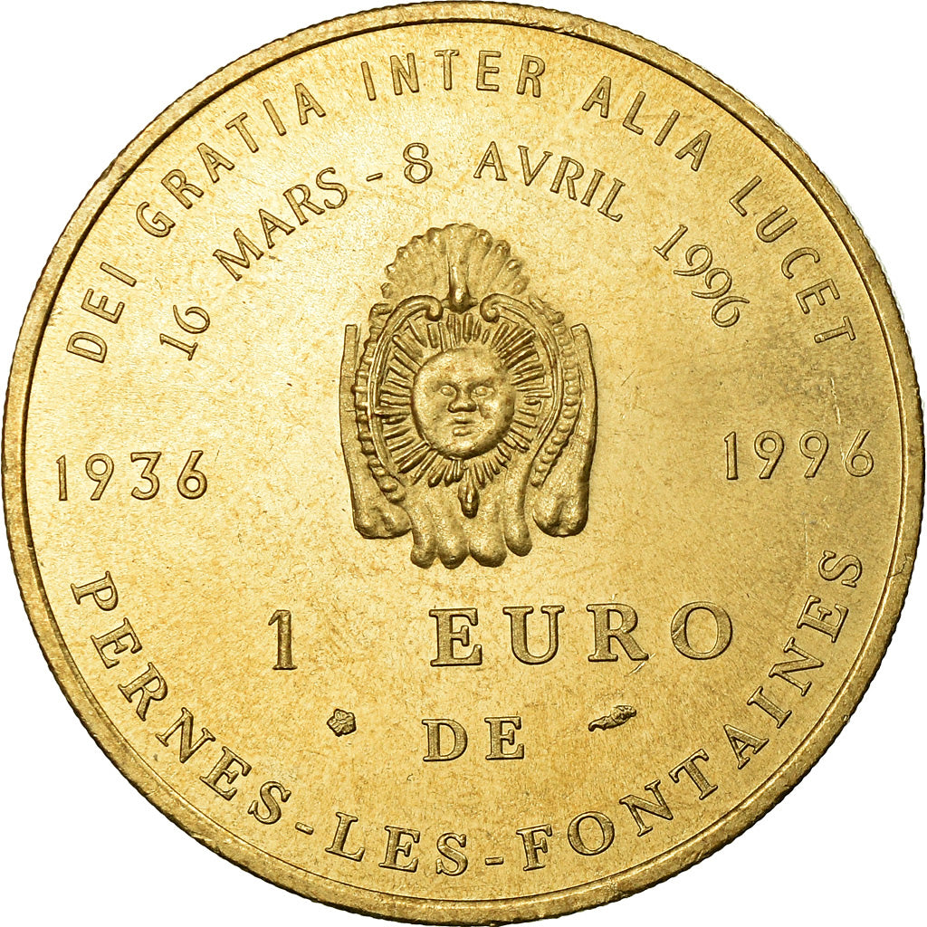 France, Token, 1 Euro de Pernes-les-Fontaines, 1996, MS(64)