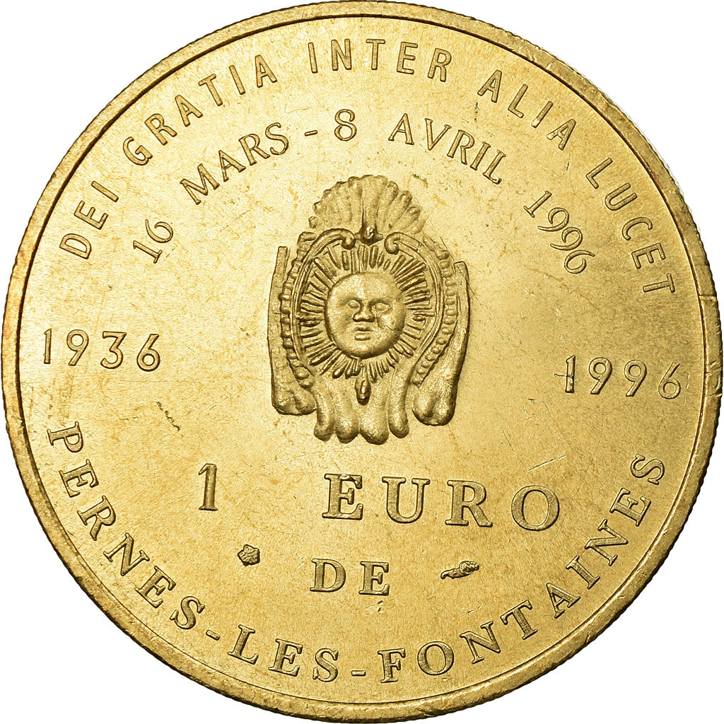 France, Token, 1 Euro de Pernes-les-Fontaines, 1996, MS(64)