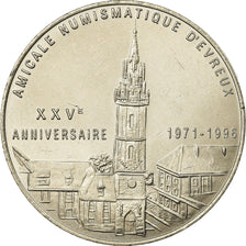 France, Token, 3 Euro Ville d'Evreux, 1996, MS(64), Copper-nickel