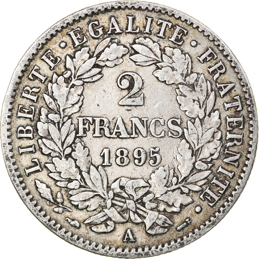 Monnaie, France, Cérès, 2 Francs, 1895, Paris, TTB, Argent, Gadoury:530a