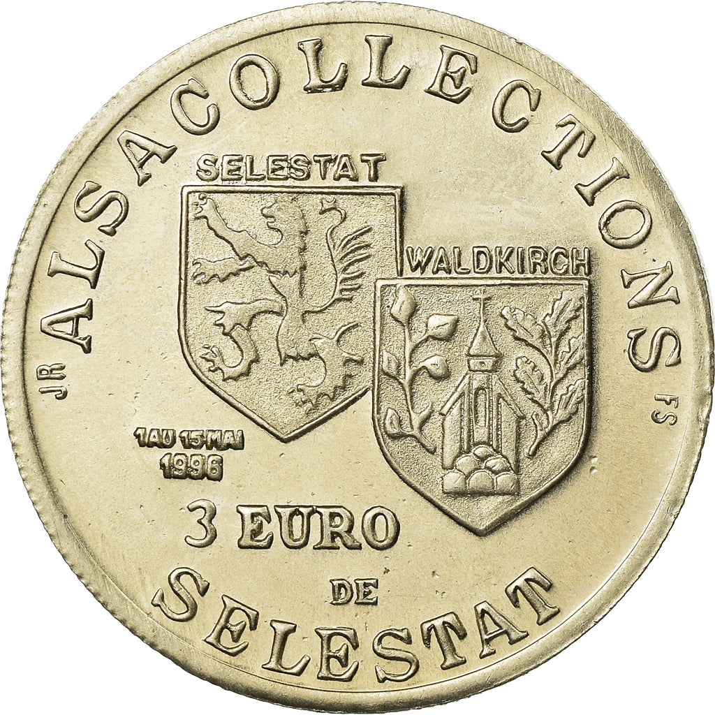 France, Token, 3 Euro de Sélestat, 1996, MS(65-70), Copper-nickel