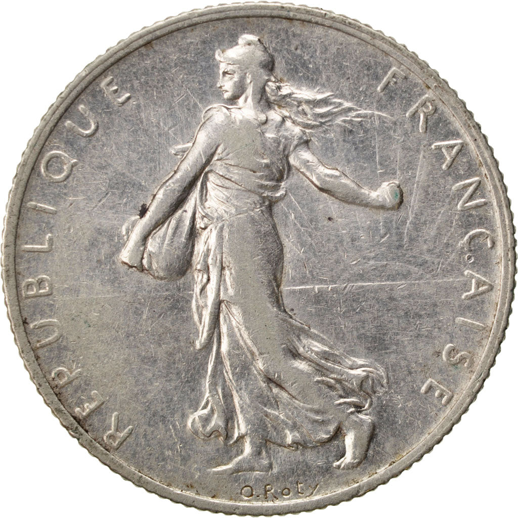 FRANCE, Semeuse, 2 Francs, 1910, Paris, KM #845.1, EF(40-45), Silver, 27,...