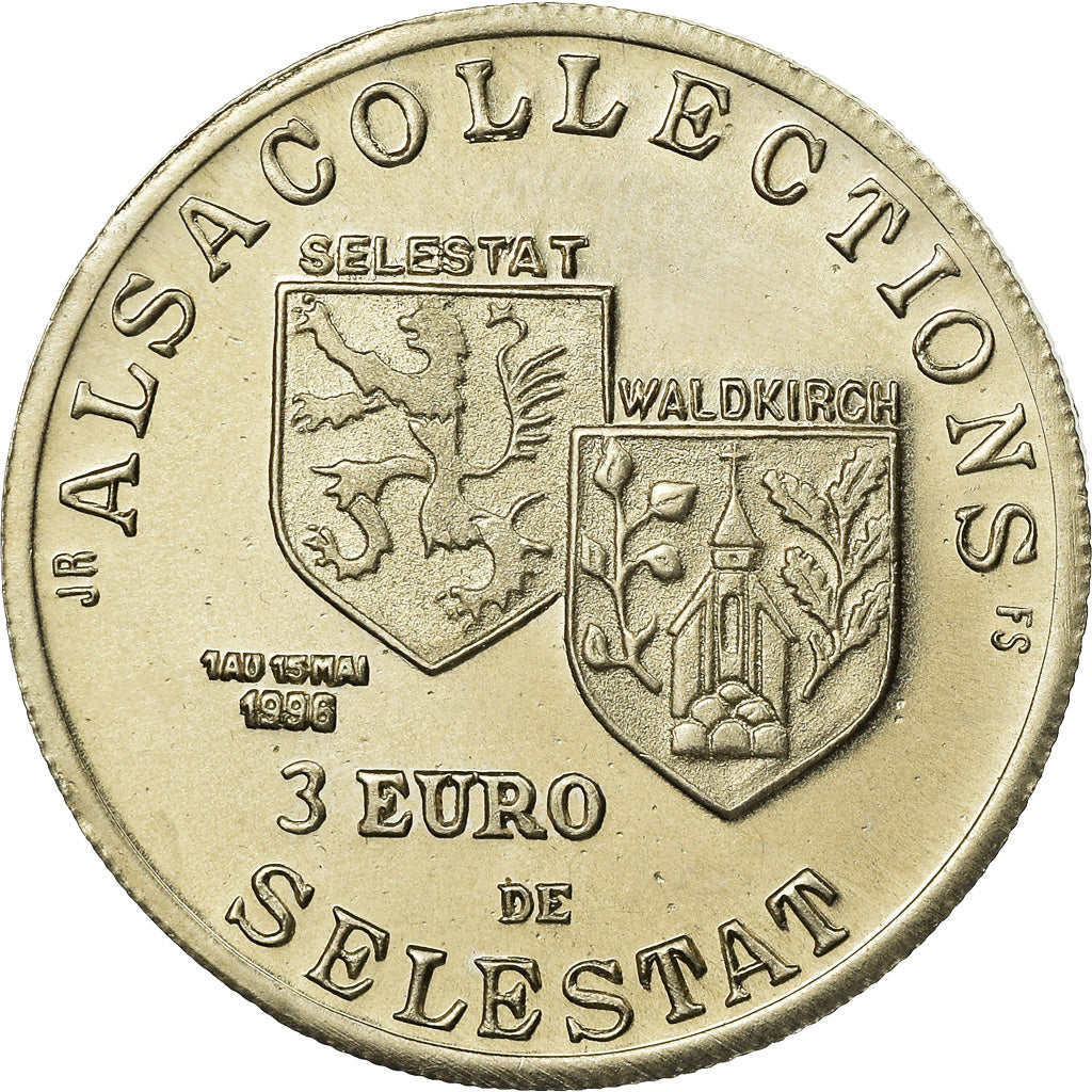 France, Token, 3 Euro de Sélestat, 1996, MS(65-70), Copper-nickel