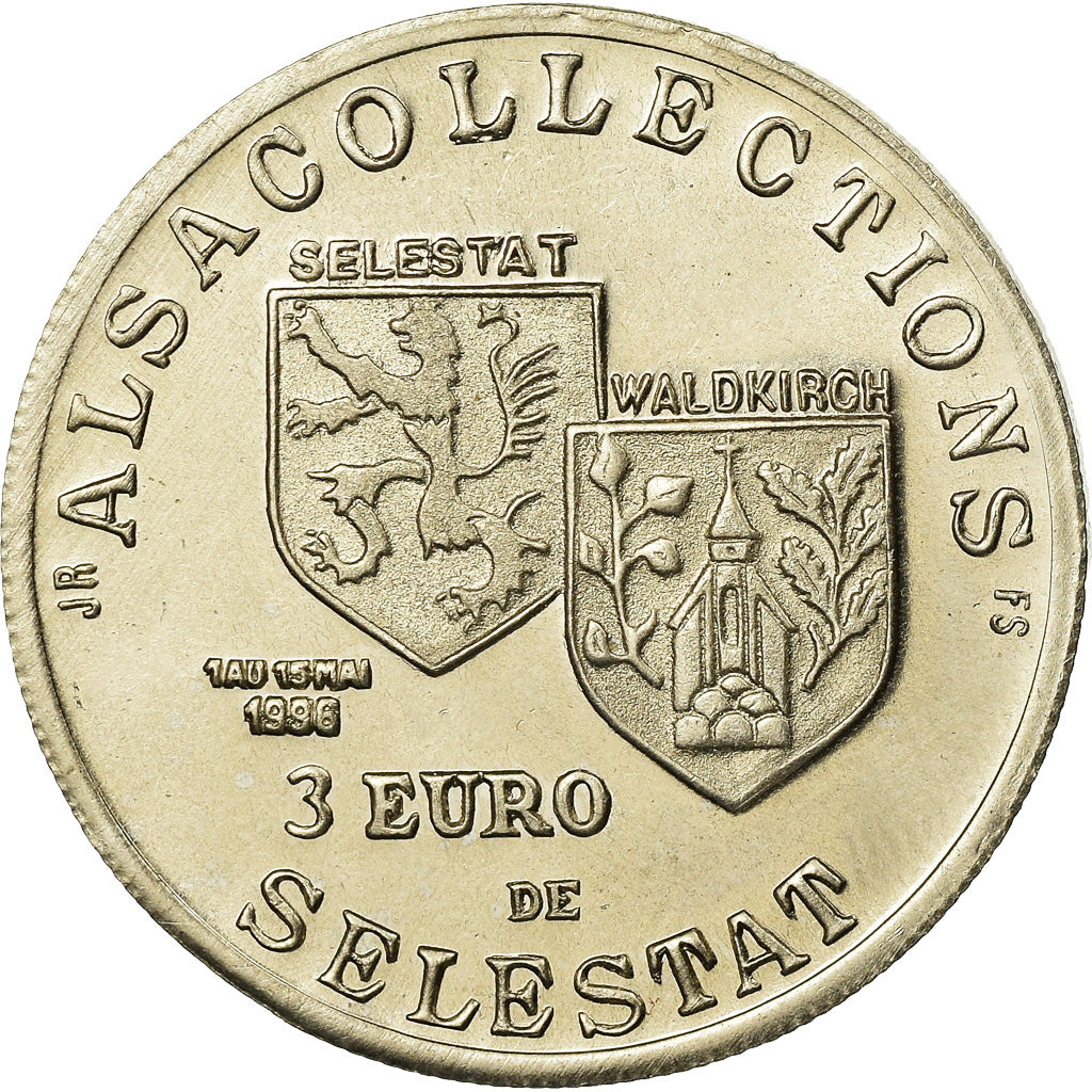 France, Token, 3 Euro de Sélestat, 1996, MS(65-70), Copper-nickel