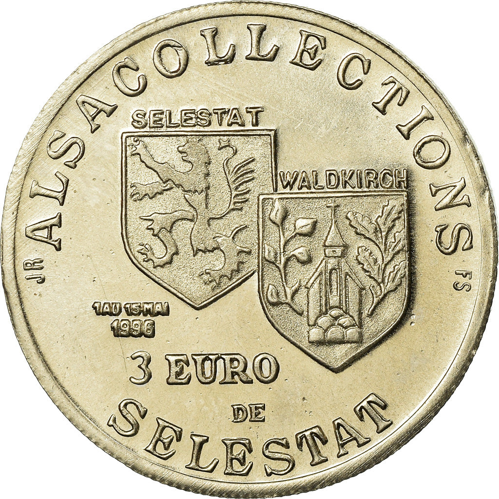 France, Token, 3 Euro de Sélestat, 1996, MS(64), Copper-nickel