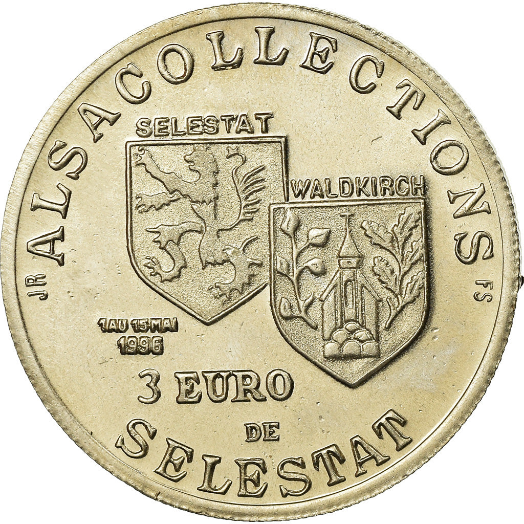France, Token, 3 Euro de Sélestat, 1996, MS(64), Copper-nickel