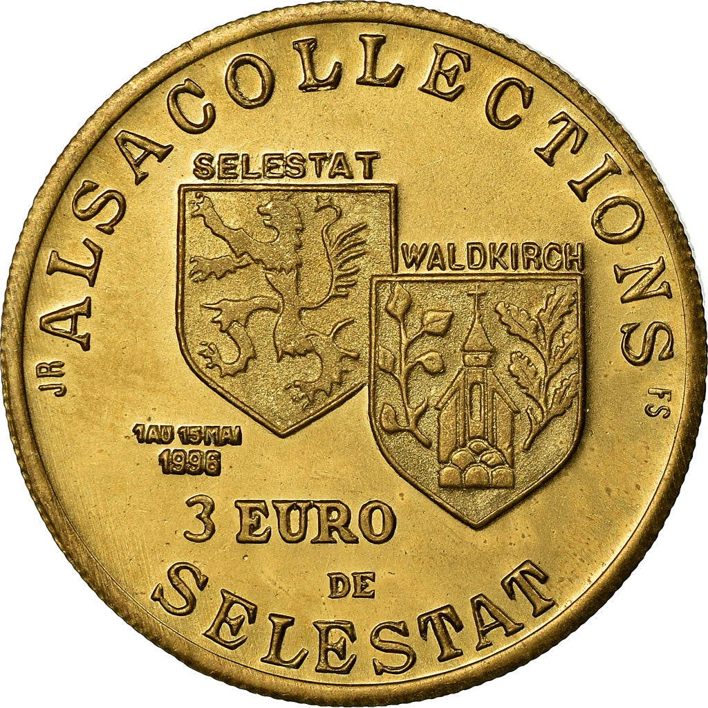 Frankrijk, Token, 3 Euro de Sélestat, 1996, FDC, Copper-Nickel-Aluminum