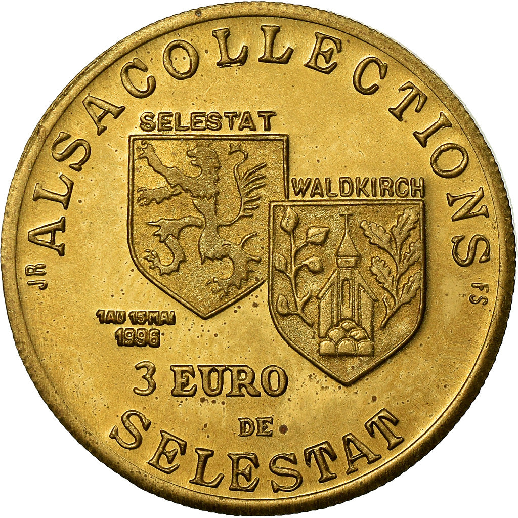Frankrijk, Token, 3 Euro de Sélestat, 1996, FDC, Copper-Nickel-Aluminum