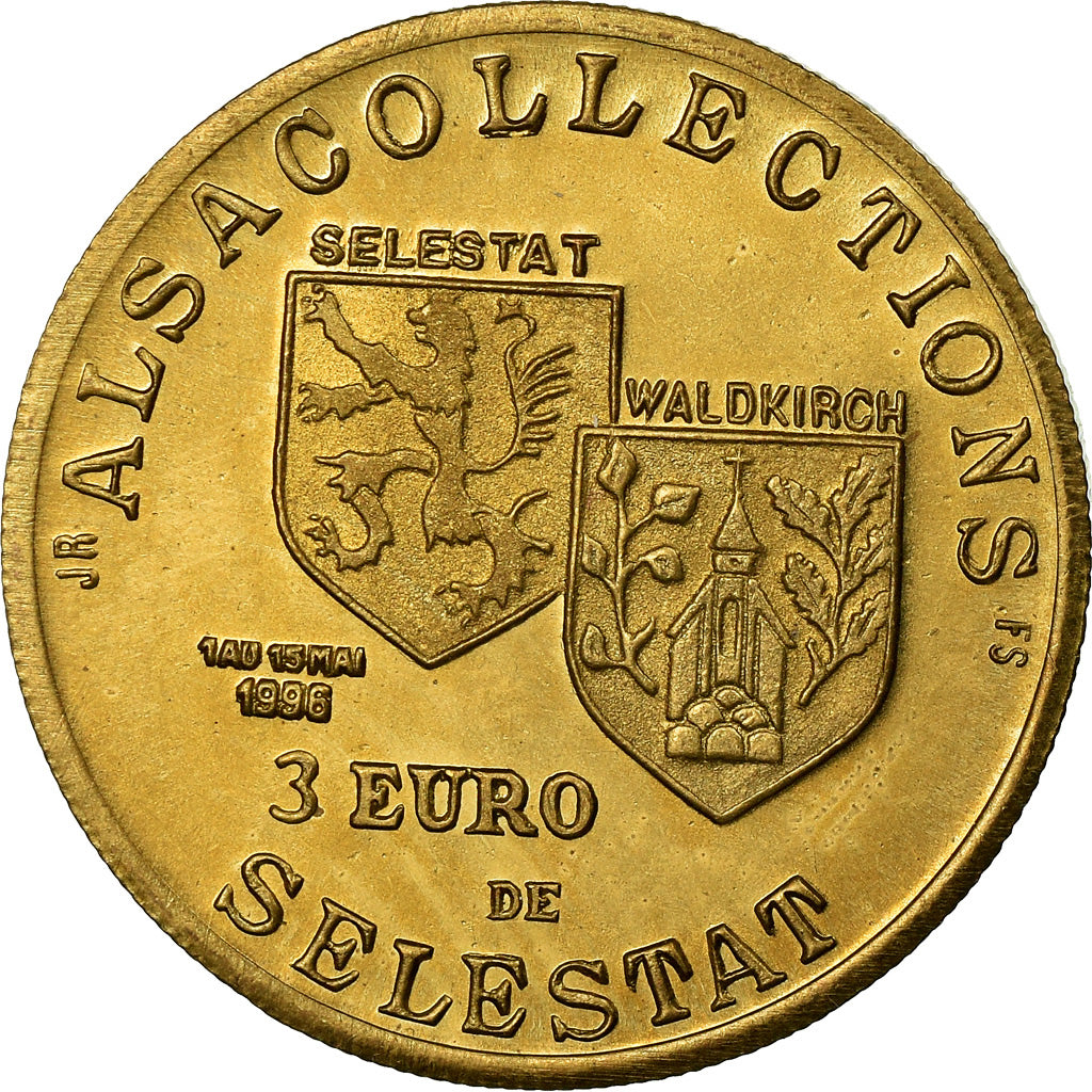 Francia, Token, 3 Euro de Sélestat, 1996, SPL+, Rame-nichel-alluminio
