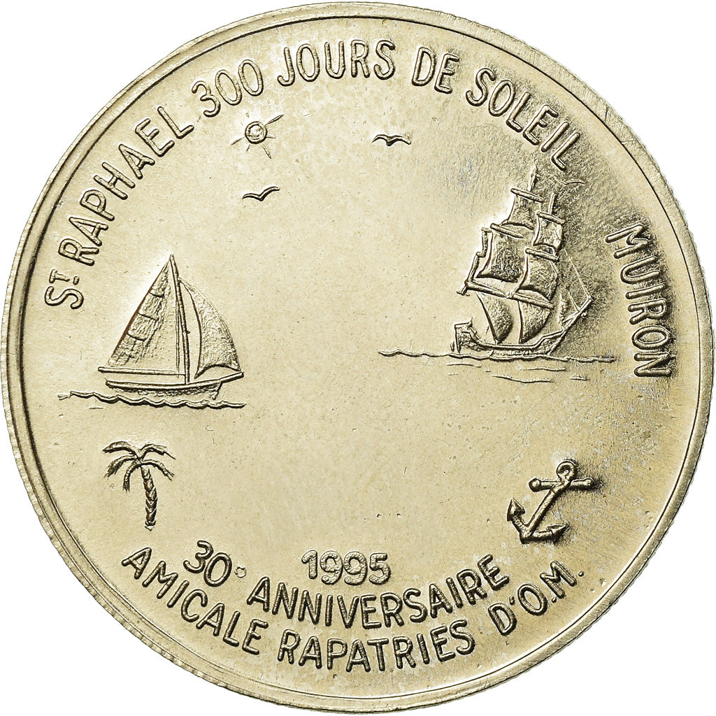 France, Token, 6 Euro de Saint-Raphaël, 1996, MS(65-70), Copper-nickel