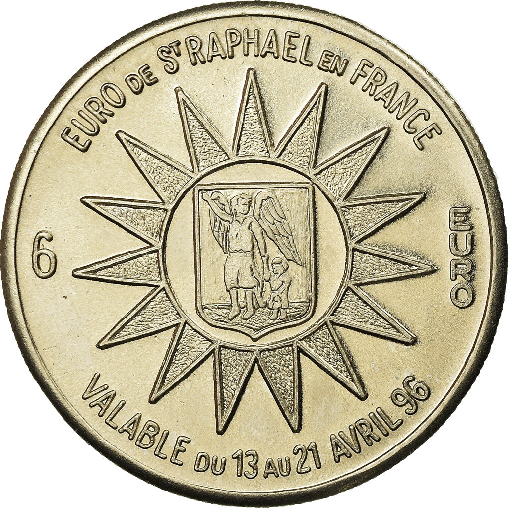France, Token, 6 Euro de Saint-Raphaël, 1996, MS(65-70), Copper-nickel