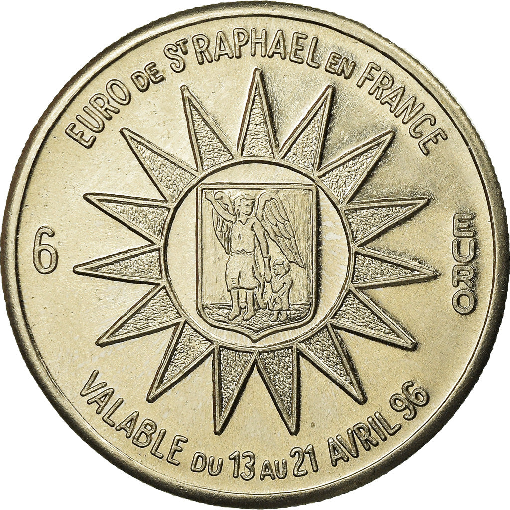 France, Token, 6 Euro de Saint-Raphaël, 1996, MS(65-70), Copper-nickel