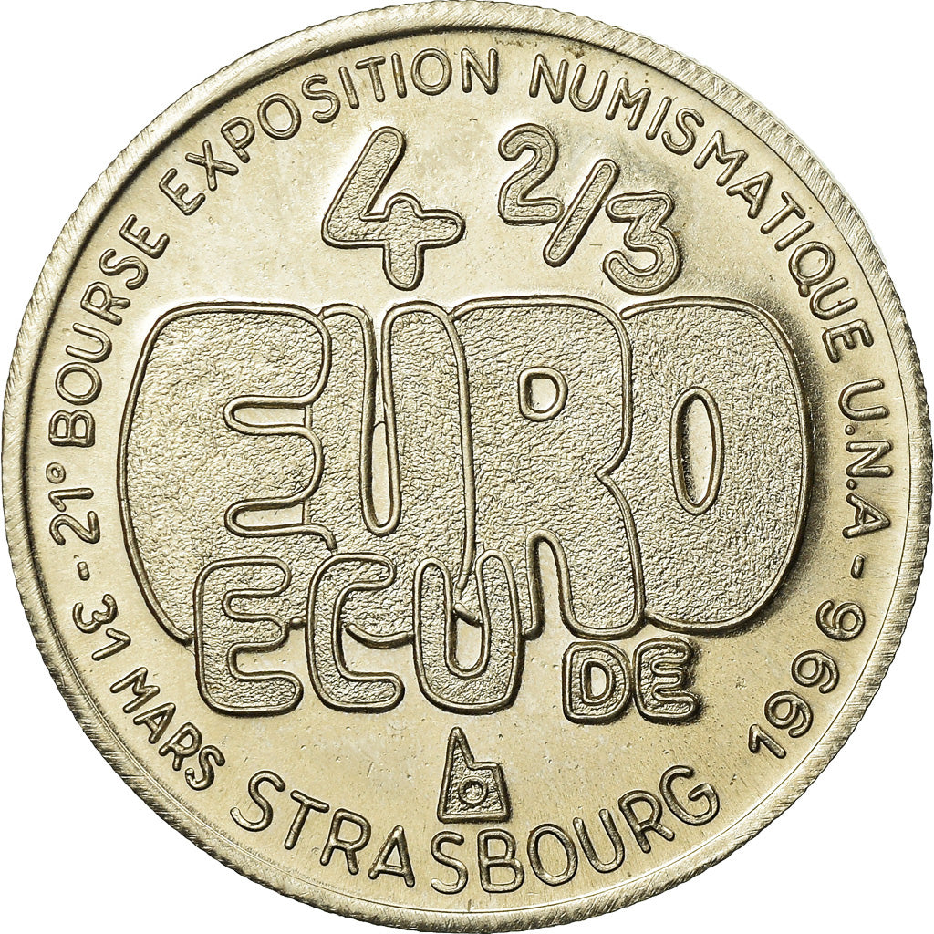 Francia, Token, 4 2/3 Euro, Ecu de Strasbourg, 1996, SPL+, Rame-nichel