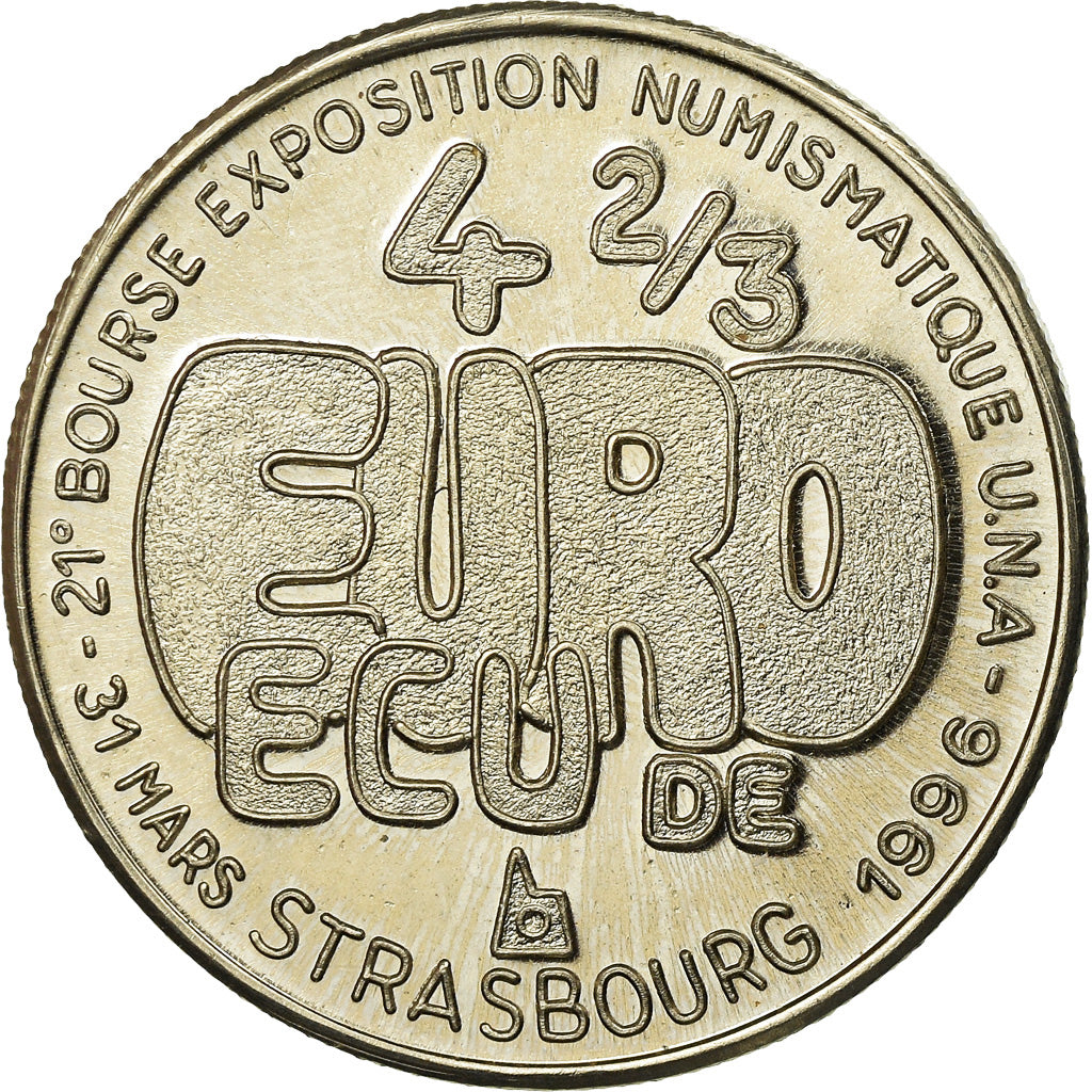 France, Token, 4 2/3 Euro, Ecu de Strasbourg, 1996, MS(65-70), Copper-nickel