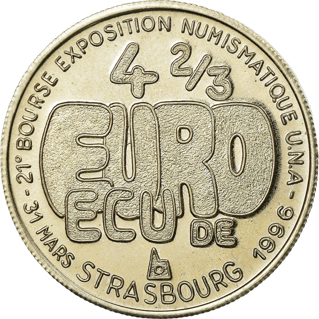 France, Jeton, 4 2/3 Euro, Ecu de Strasbourg, 1996, FDC, Copper-nickel