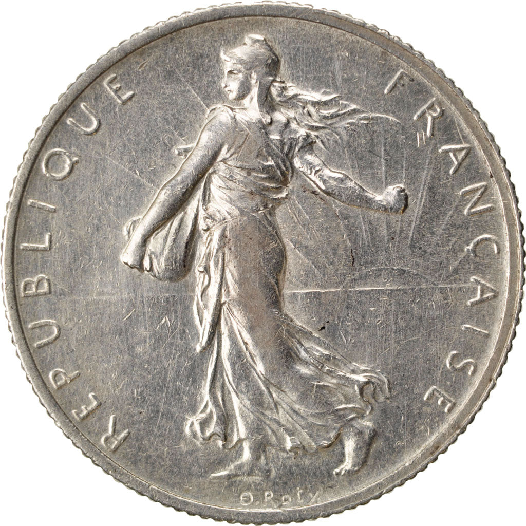 FRANCE, Semeuse, 2 Francs, 1914, Paris, KM #845.1, EF(40-45), Silver, 27,...
