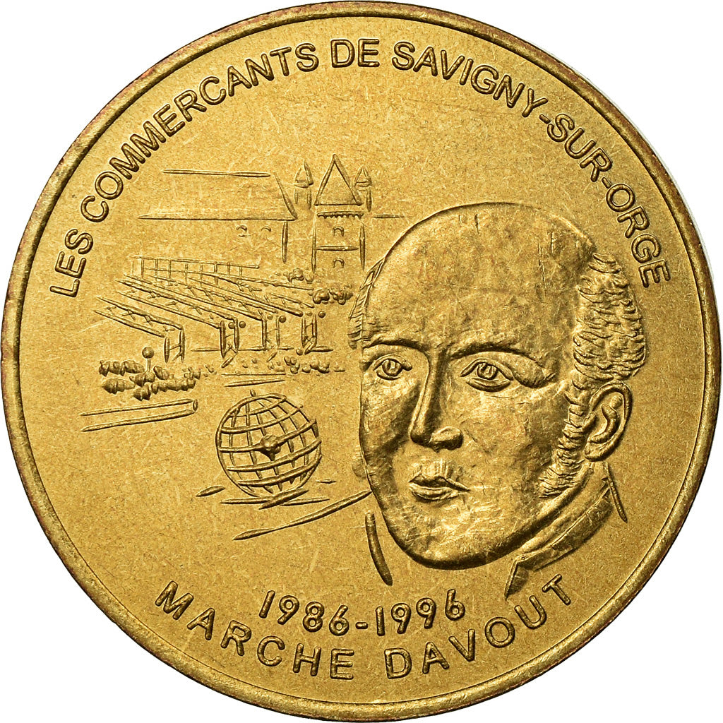 France, Token, 1 Euro de Savigny-sur-Orge, 1996, MS(64), Copper-Nickel-Aluminum