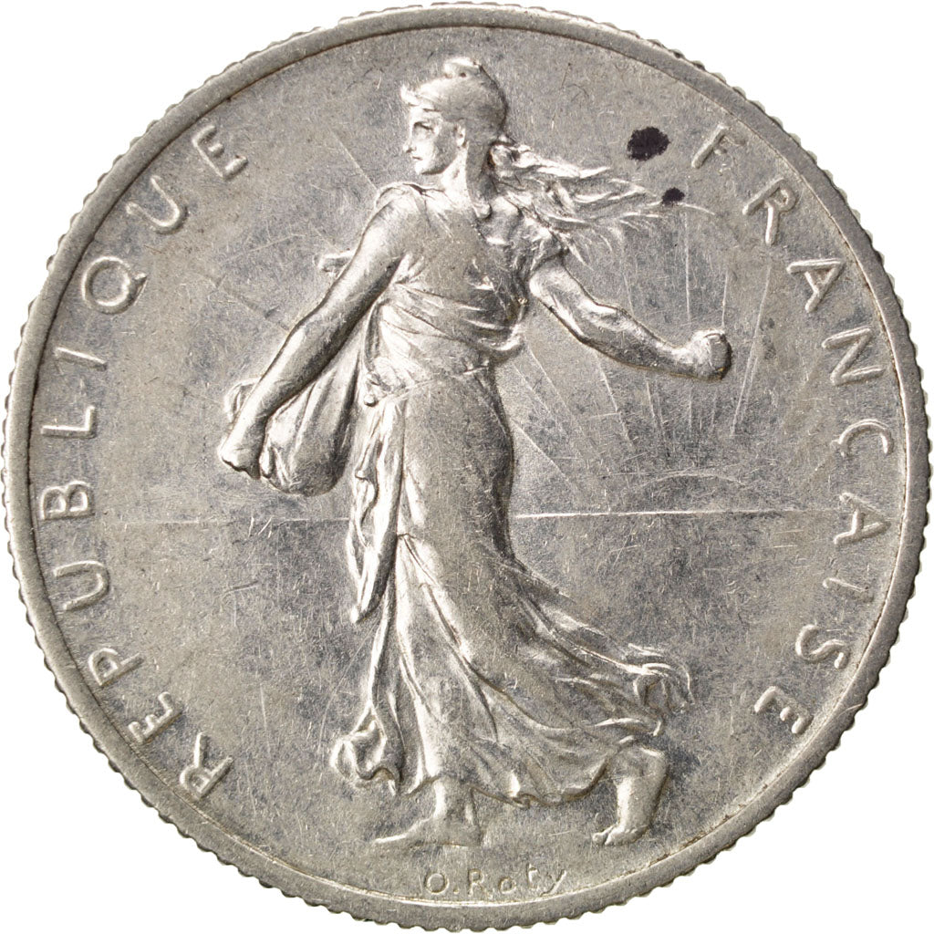 FRANCE, Semeuse, 2 Francs, 1914, Paris, KM #845.1, AU(55-58), Silver, 27,...