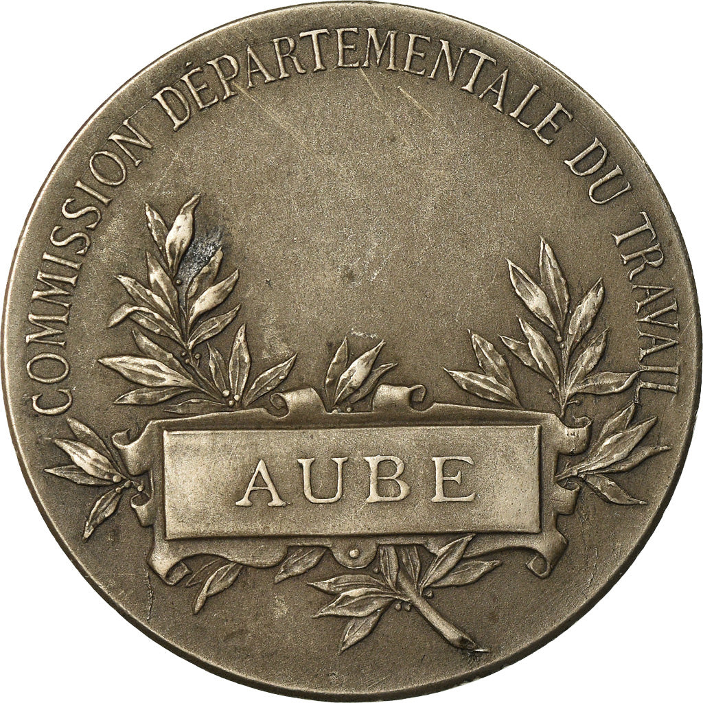 Francia, medaglia, Commission Départementale du Travail, Aube, Dubois.H, BB+