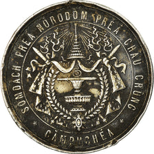 Cambodia, Medal, Couronnement de Norodom Ier, 1860, VF(30-35), Silver