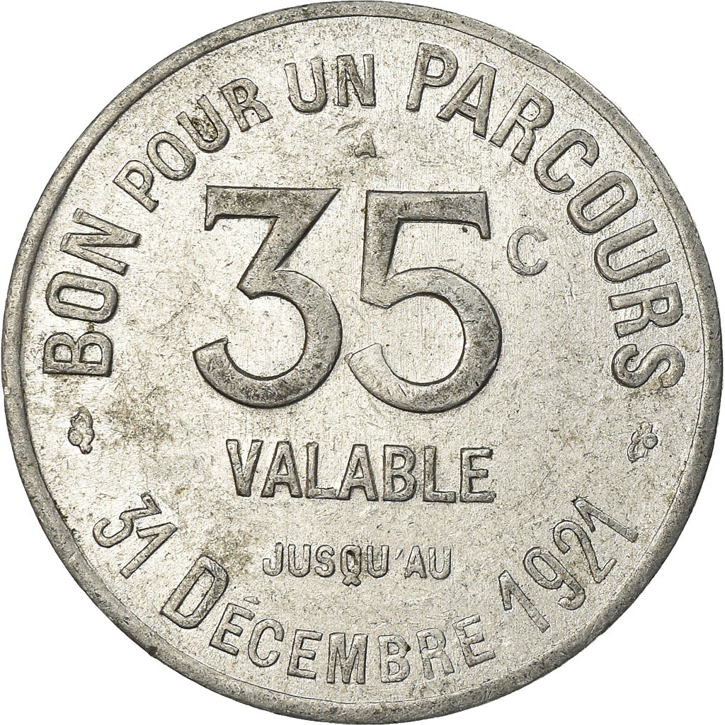France, Token, 35 Centimes, Transports en Commun, Paris, 1921, AU(55-58)