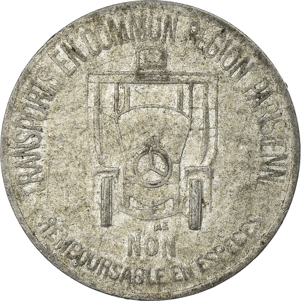 France, Jeton, 35 Centimes, Transports en Commun, Paris, 1921, TTB, Aluminium