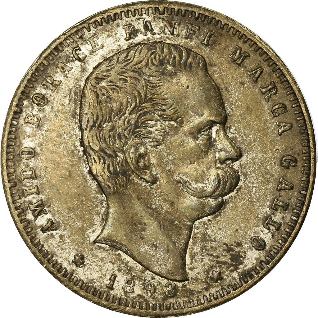 Italy, Token, Banfi, Amido del Gallo, 1893, VF(30-35), Copper
