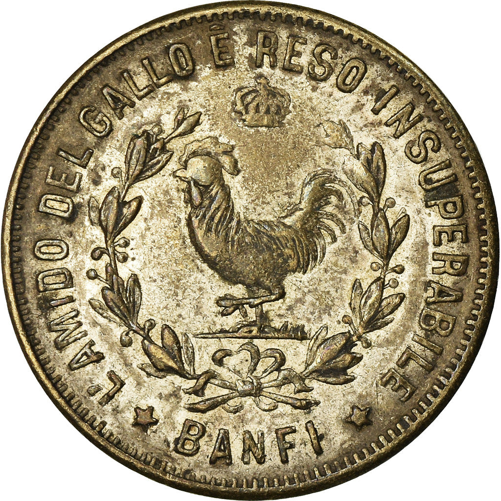 Italy, Token, Banfi, Amido del Gallo, 1893, VF(30-35), Copper