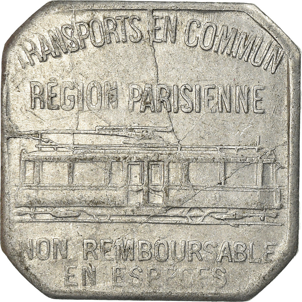 France, Jeton, 25 Centimes, Transports en Commun, Paris, 1921, TTB, Aluminium