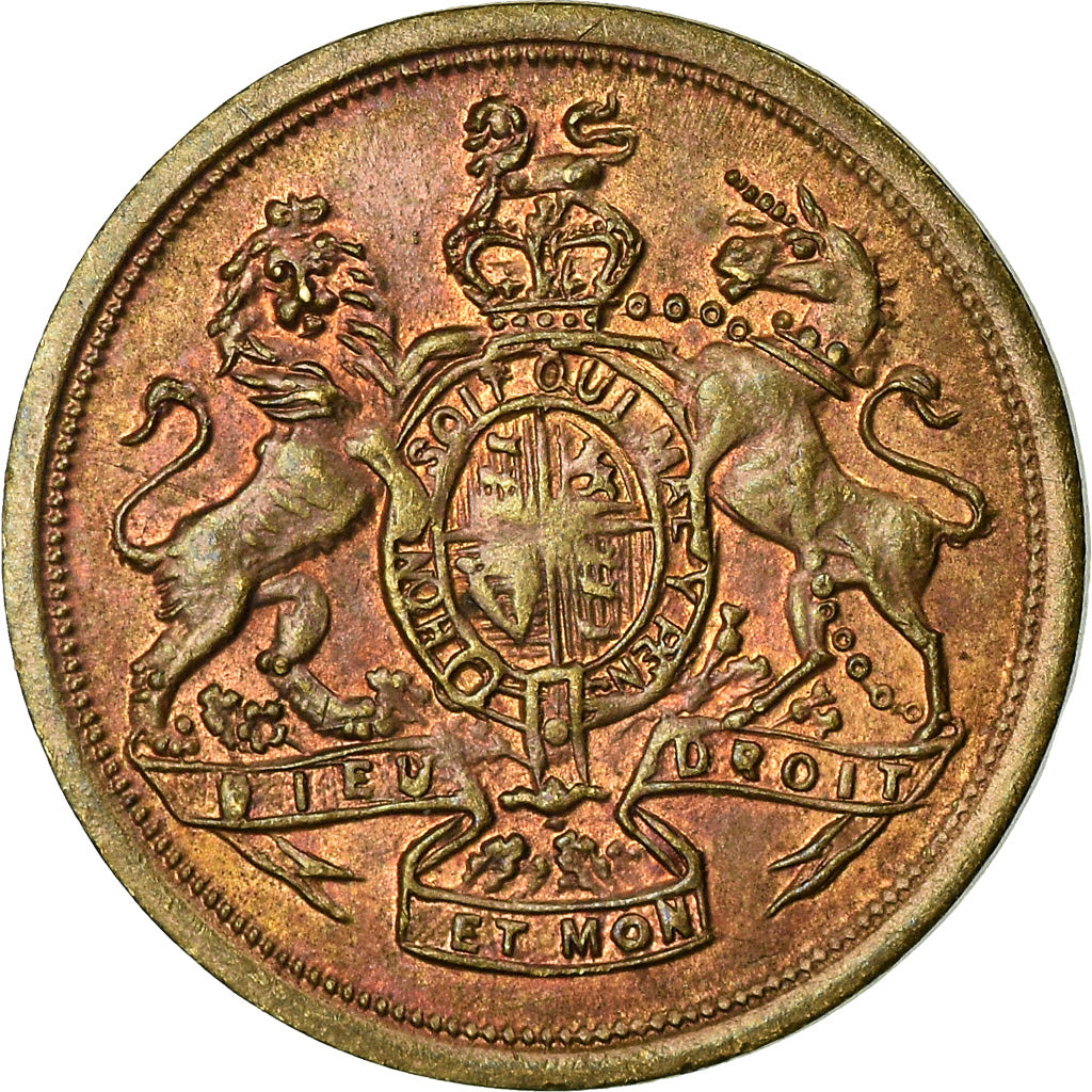 United Kingdom , Token, Jeton de Jeu, Dieu et mon Droit, MS(63), Copper