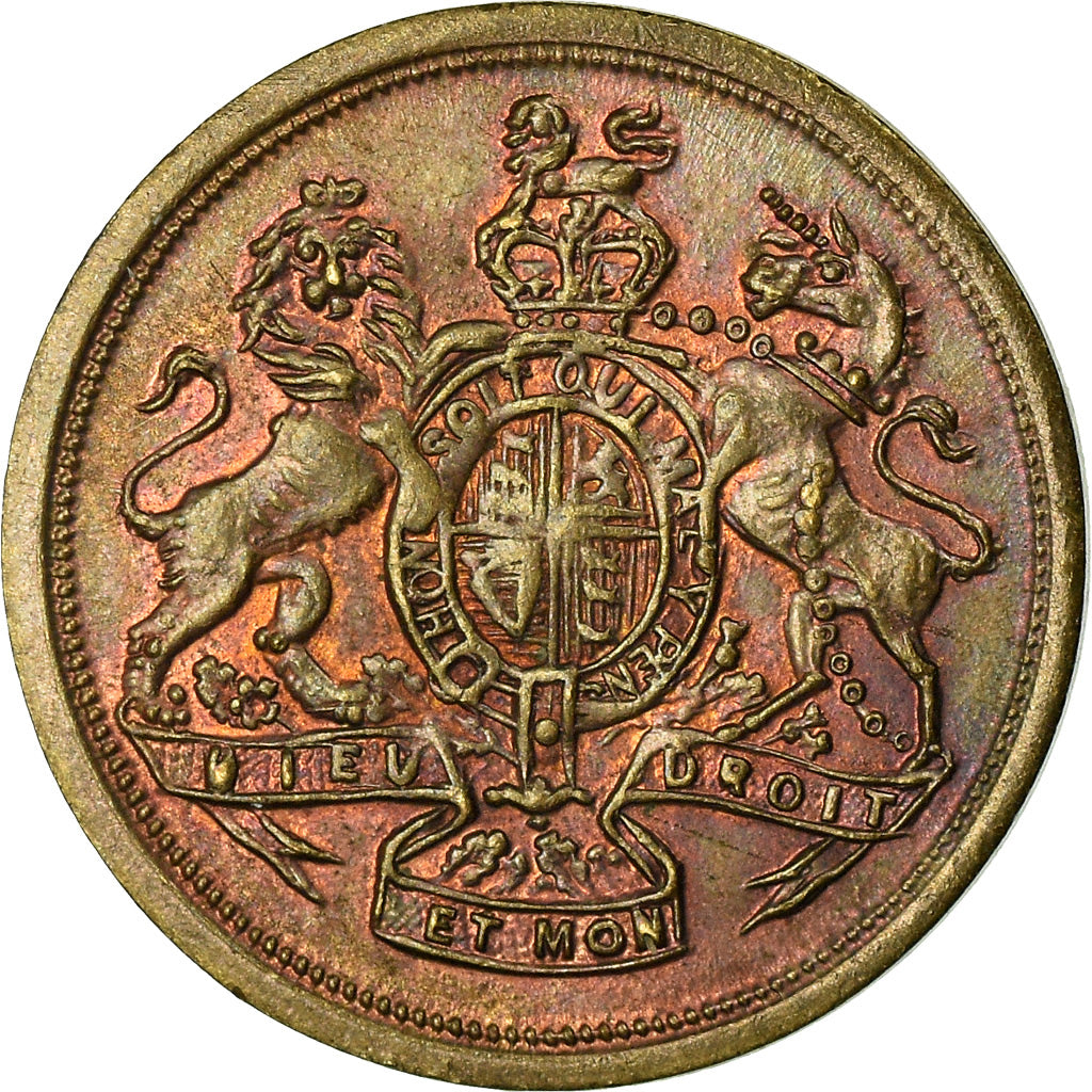 United Kingdom , Token, Jeton de Jeu, Dieu et mon Droit, MS(63), Copper