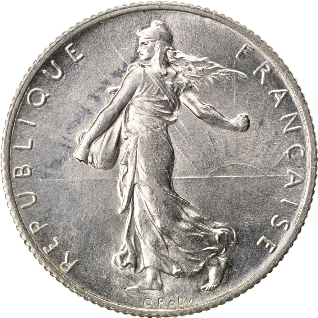 FRANCE, Semeuse, 2 Francs, 1915, Paris, KM #845.1, AU(55-58), Silver, 27,...