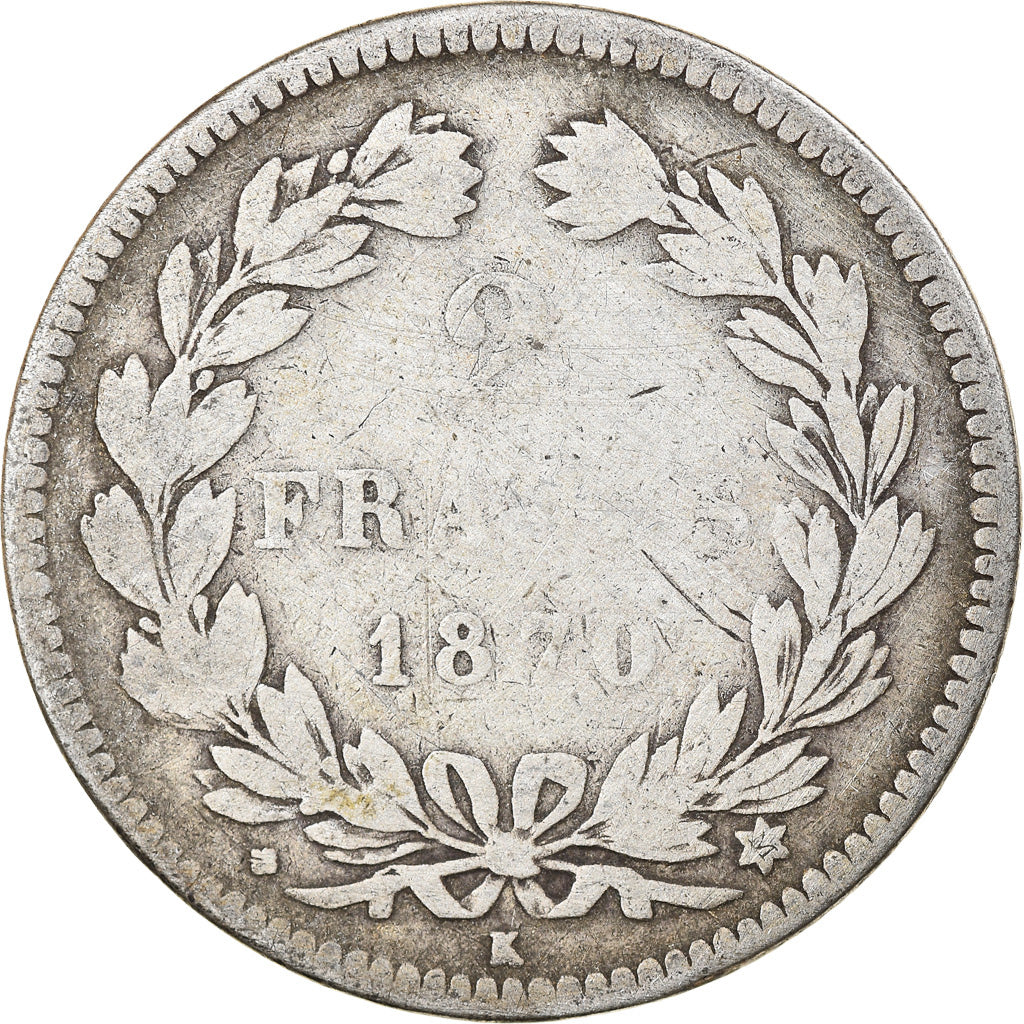 Coin, France, Cérès, 2 Francs, 1870, Bordeaux, F(12-15), Silver, KM:816.2