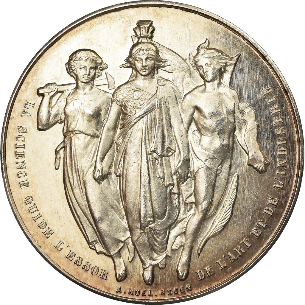 France, Médaille, Société d'Emulation du Commerce, Seine Inférieure, Noël