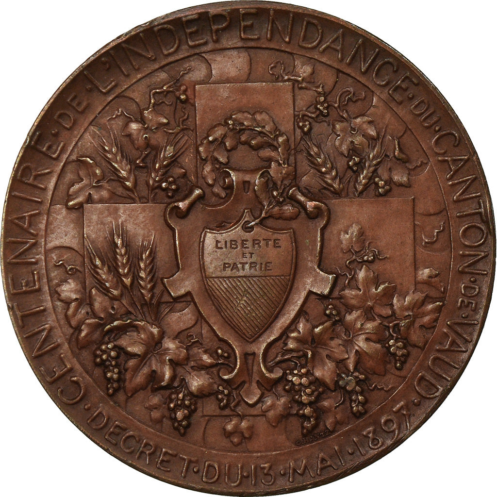 Switzerland, Medal, Centenaire de l'Indépendance du Canton de Vaud, 1897