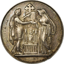 Francia, medalla, Mariage Chrétien, Religions & beliefs, 1866, Pingret, MBC+