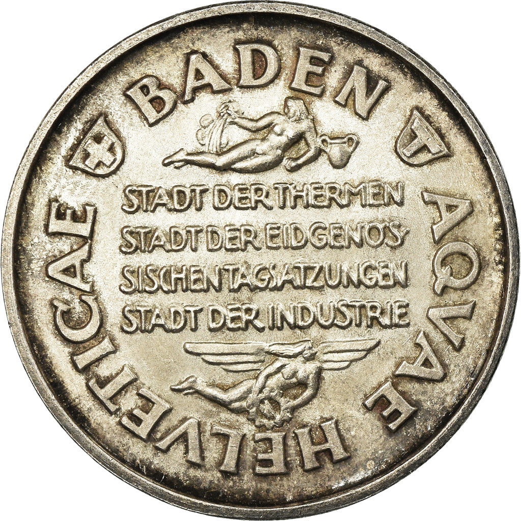 Switzerland, Medal, Centenaire des Chemins de Fer, Baden, Railway, 1947