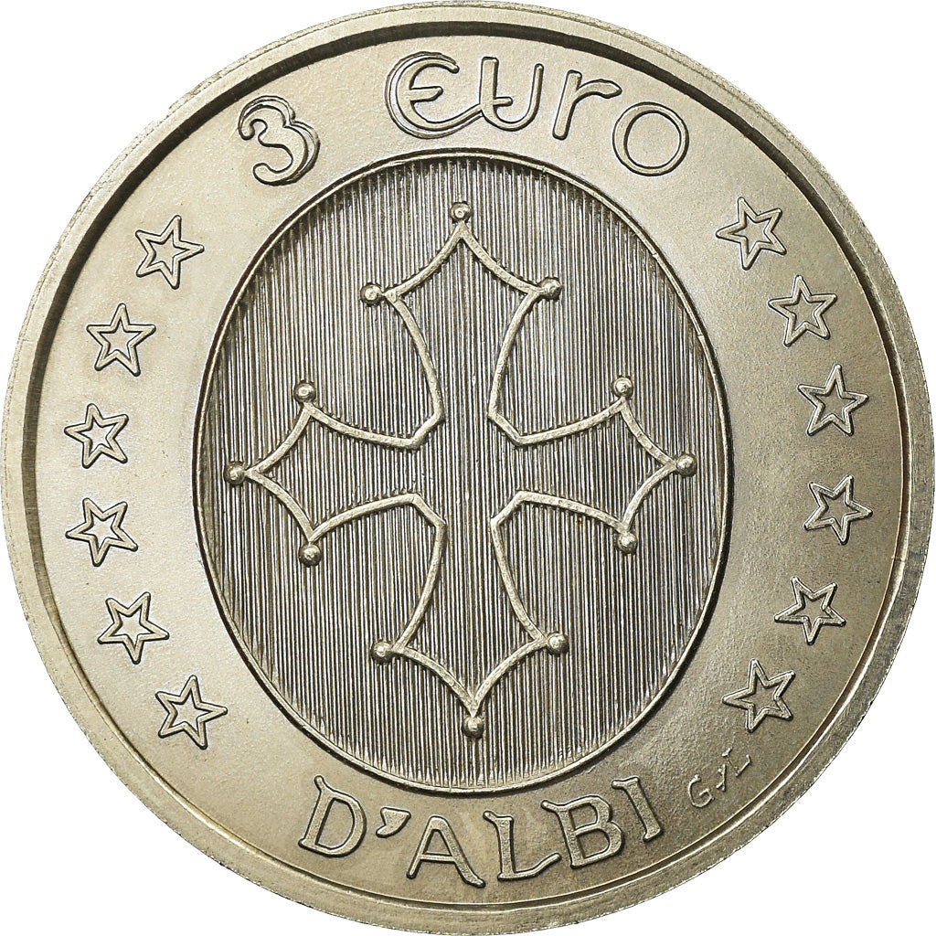 Francia, Token, Euro des Villes, 3 Euro d'Albi, 1996, FDC, Rame-nichel