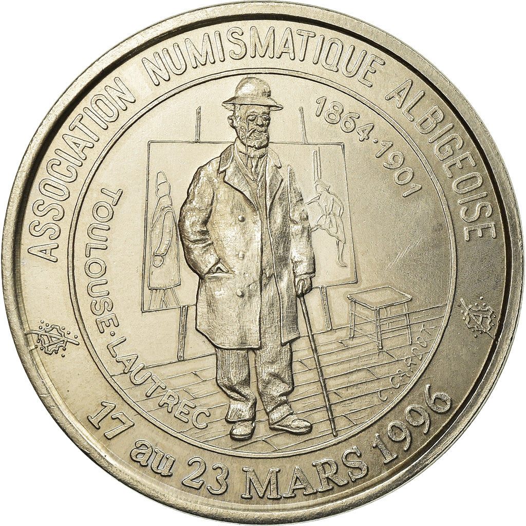 France, Token, Euro des Villes, 3 Euro d'Albi, 1996, MS(65-70), Copper-nickel