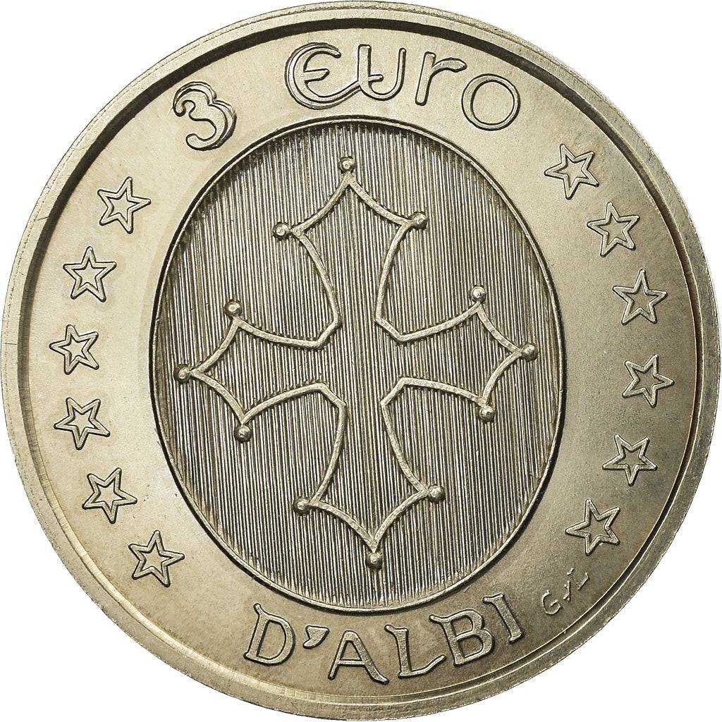 France, Token, Euro des Villes, 3 Euro d'Albi, 1996, MS(65-70), Copper-nickel