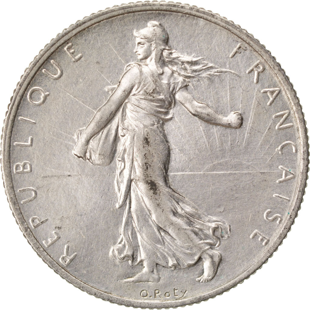 Coin, France, Semeuse, 2 Francs, 1917, AU(55-58), Silver, Gadoury:532